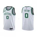 Camiseta de los Boston Celtics para hombre de Jayson Tatum #0 de Nike, blanca, temporada 2021/22, 75.º aniversario - Edición clásica