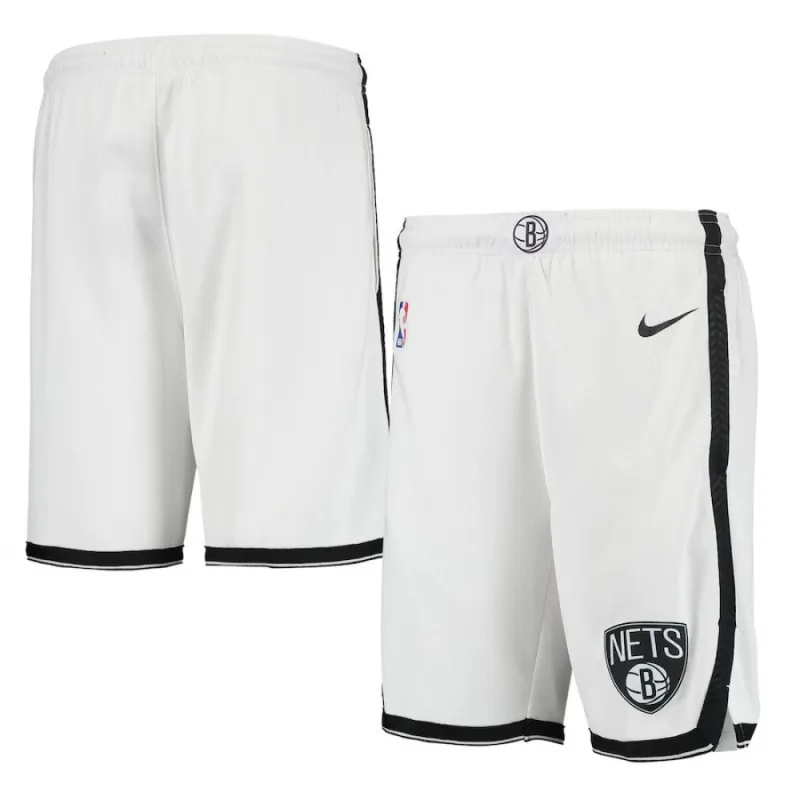 Men’s Brooklyn Nets Nike White 2020/21 Swingman Shorts – Association Edition