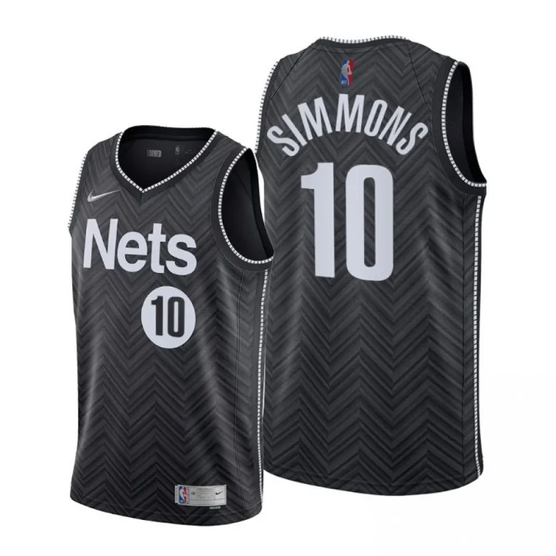 Men’s Brooklyn Nets Ben Simmons #10 Nike Black 2020/21 Swingman Player Jersey – Earned Edition