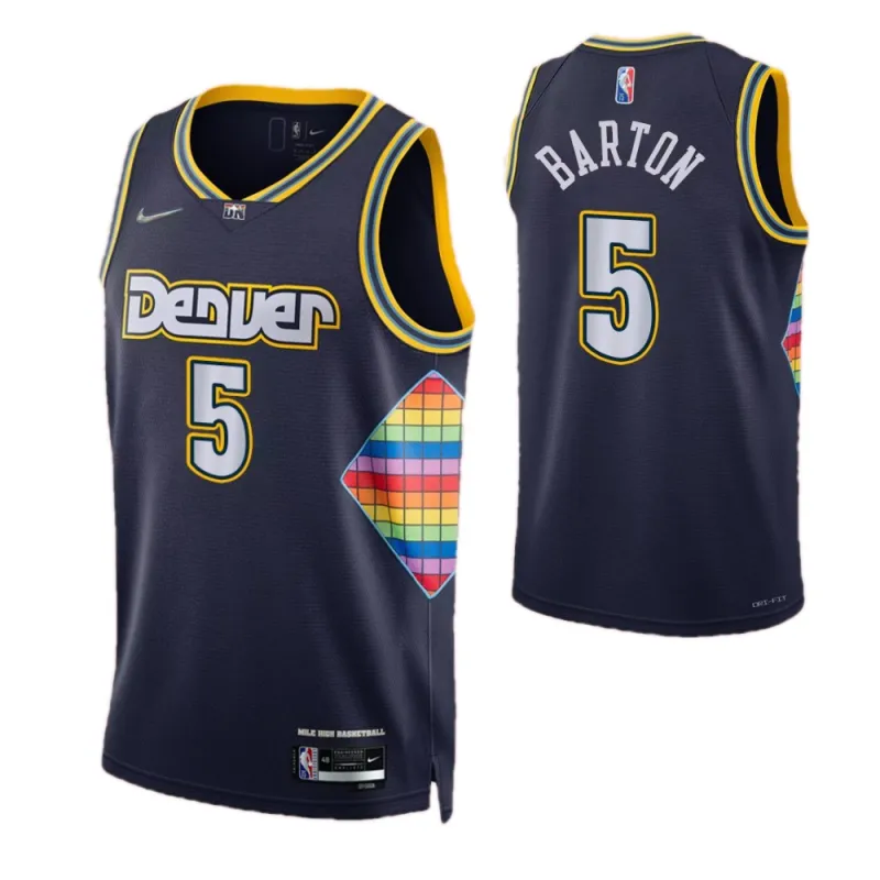 Men’s Denver Nuggets Will Barton #5 Nike Navy 2021/22 Swingman NBA Jersey – City Edition