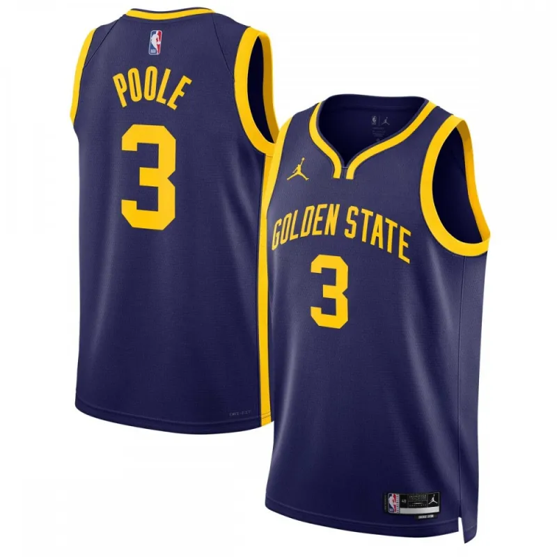 Jordan Poole Golden State Warriors Jordan Brand 2022/23 Statement Edition Swingman Jersey – Navy