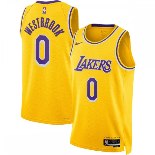 Camisa Swingman unissexo Nike de Russell Westbrook dos Los Angeles Lakers 2022/23 - Edição Icon - Dourada