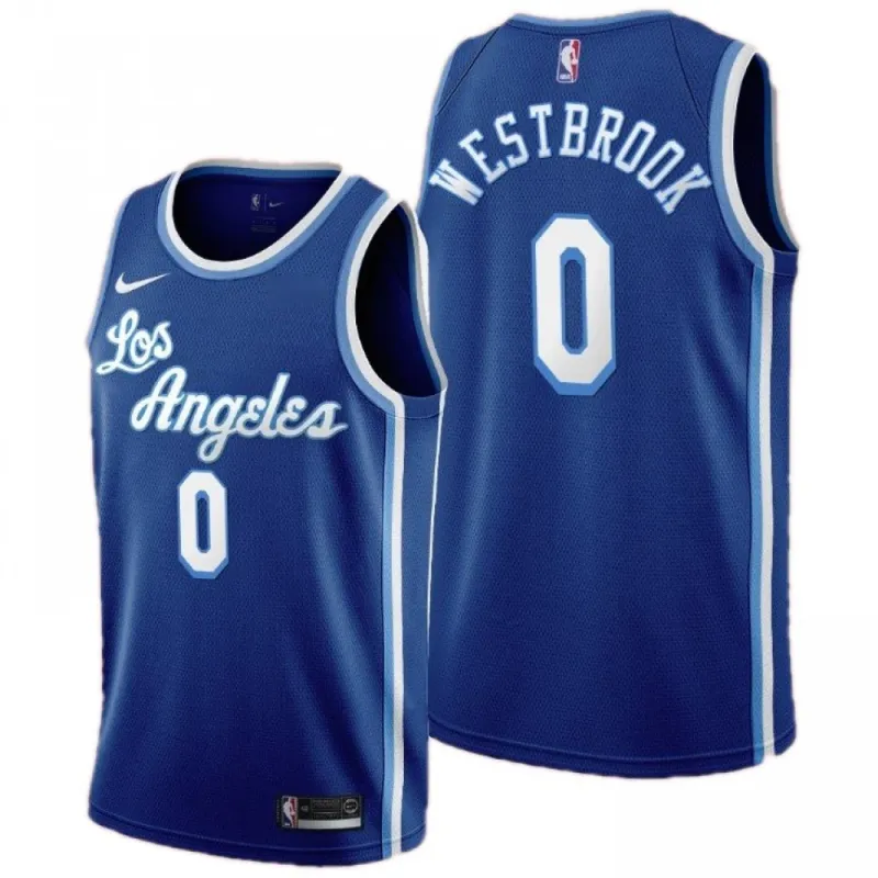 Men’s Los Angeles Lakers Russell Westbrook #0 Nike Blue Swingman NBA Jersey – Classic Edition