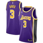 Camisola Swingman Jordan Roxa #3 dos Los Angeles Lakers Anthony Davis para homem - Statement Edition