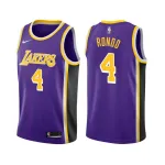 Camisa de basquetebol da NBA Nike Swingman dos Los Angeles Lakers para homem, Rajon Rondo #4, cor roxa - Edição Statement