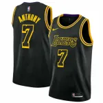 Camisa Swingman da NBA dos Los Angeles Lakers para homem, com o nome de Carmelo Anthony, modelo #7 da Nike, preta - Edição City
