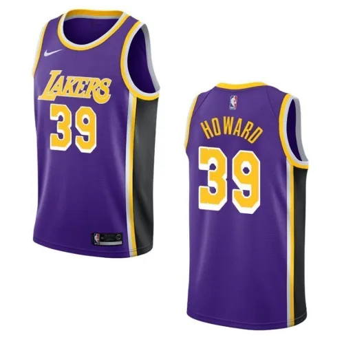 Camisa Swingman da NBA dos Los Angeles Lakers para homem, Dwight Howard #39, da Nike, cor roxa - Edição Statement