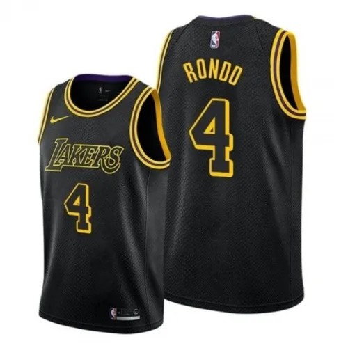 Nike zwart Swingman NBA-shirt voor heren van de Los Angeles Lakers met Rajon Rondo #4 - City Edition