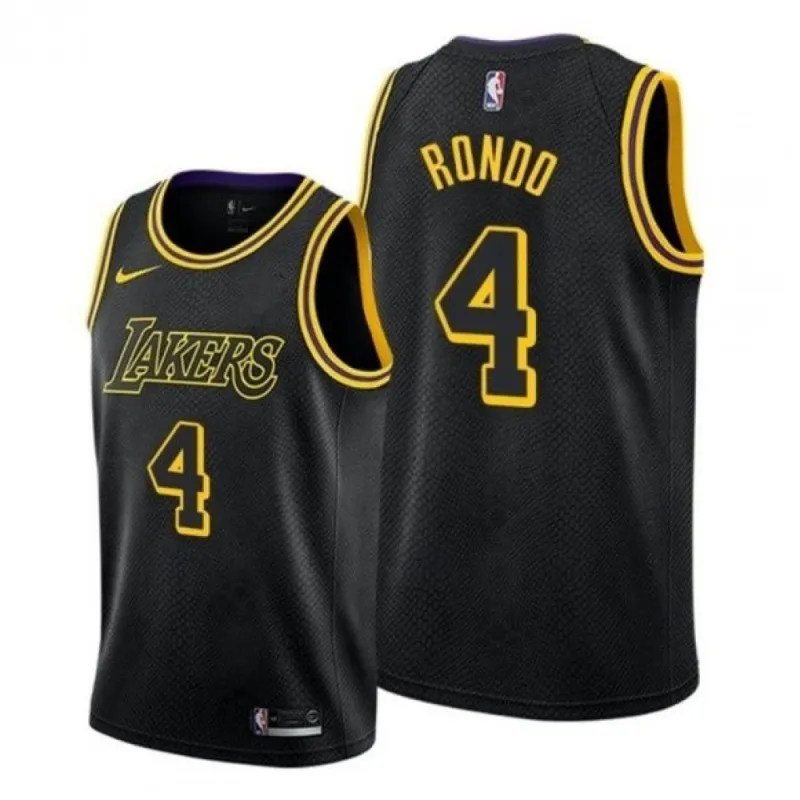 Men’s Los Angeles Lakers Rajon Rondo #4 Nike Black Swingman NBA Jersey – City Edition