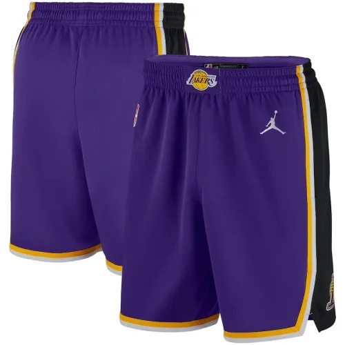 Pantaloncini da uomo Los Angeles Lakers Jordan Brand viola 2020/21 Performance Swingman - Edizione Association