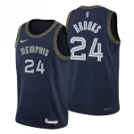 Maillot NBA Swingman Nike noir 2021/22 des Memphis Grizzlies pour homme, modèle Dillon Brooks #24 - Édition « City »