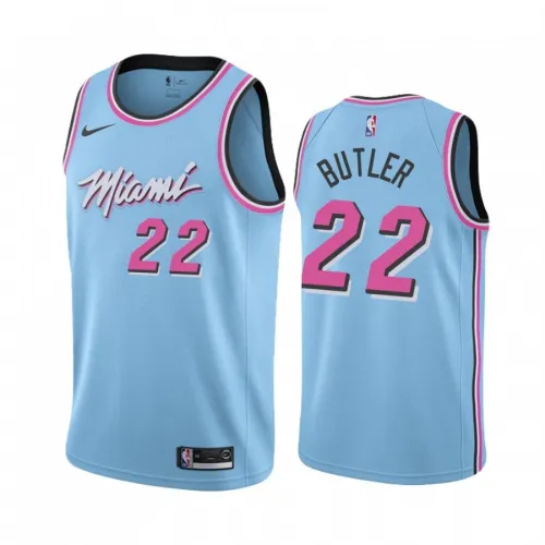 Camiseta Swingman de hombre del Miami Heat de Jimmy Butler #22, Nike, azul, temporada 2019/20, edición City