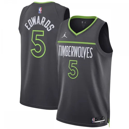 Maillot Swingman unisexe noir Anthony Edwards des Minnesota Timberwolves de la marque Jordan - Édition « Statement »