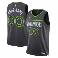 Minnesota Timberwolves Jordan Brand Unisex 2022/23 Swingman Custom Jersey - Statement Edition - Black - product photo Maglia personalizzata unisex Swingman Jordan Brand dei Minnesota Timberwolves stagione 2022/23 - Edizione Statement - Nera