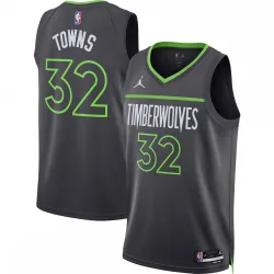 Karl-Anthony Towns Minnesota Timberwolves Jordan Brand 2022/23 Statement Edition Swingman Black Jersey - product photo Maillot Swingman noir Karl-Anthony Towns des Minnesota Timberwolves, collection « Statement Edition » 2022/23 de Jordan Brand