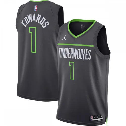 Anthony Edwards Minnesota Timberwolves Jordan Brand 2022/23 Statement Edition Swingman Black Jersey