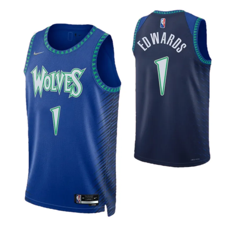 Camisa Swingman da NBA dos Minnesota Timberwolves para homem, Anthony Edwards #1, Nike, azul, 2021/22 – Edição City