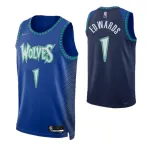 Camisa Swingman da NBA dos Minnesota Timberwolves para homem, Anthony Edwards #1, Nike, azul, 2021/22 - Edição City