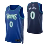 Camisa Swingman da NBA dos Minnesota Timberwolves para homem, D'Angelo Russell #0, Nike, azul, 2021/22 - Edição City