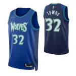 Camisa Swingman da NBA dos Minnesota Timberwolves para homem, com o nome de Towns (#32), da Nike, azul, 2021/22 – Edição City