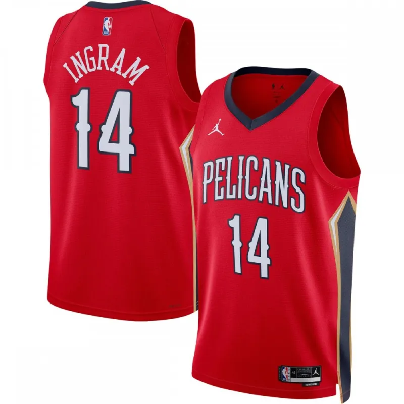 Maglia Swingman Brandon Ingram dei New Orleans Pelicans Jordan Brand 2022/23 Statement Edition – Rossa