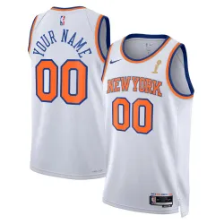 Maglia personalizzata Nike bianca dei New York Knicks "Champions Swingman" 2026 - Edizione Association