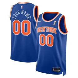 New York Knicks Nike Unisex Blue 2026 Champions Swingman Custom Jersey - Icon Edition