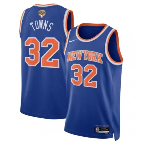 Camisola Swingman de Karl-Anthony Towns dos New York Knicks, Nike, azul, com emblema das Finais da NBA de 2026 – Edição Icon
