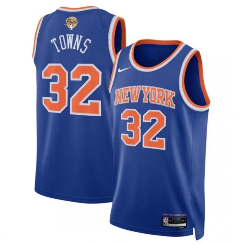 Karl-Anthony Towns New York Knicks Nike Blue 2026 NBA Finals Patch Swingman Jersey – Icon Edition