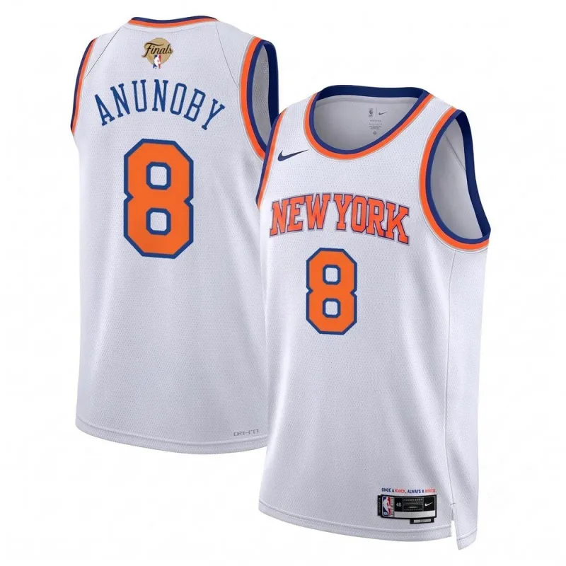 OG Anunoby New York Knicks Nike White 2026 NBA Finals Patch Swingman Jersey – Association Edition