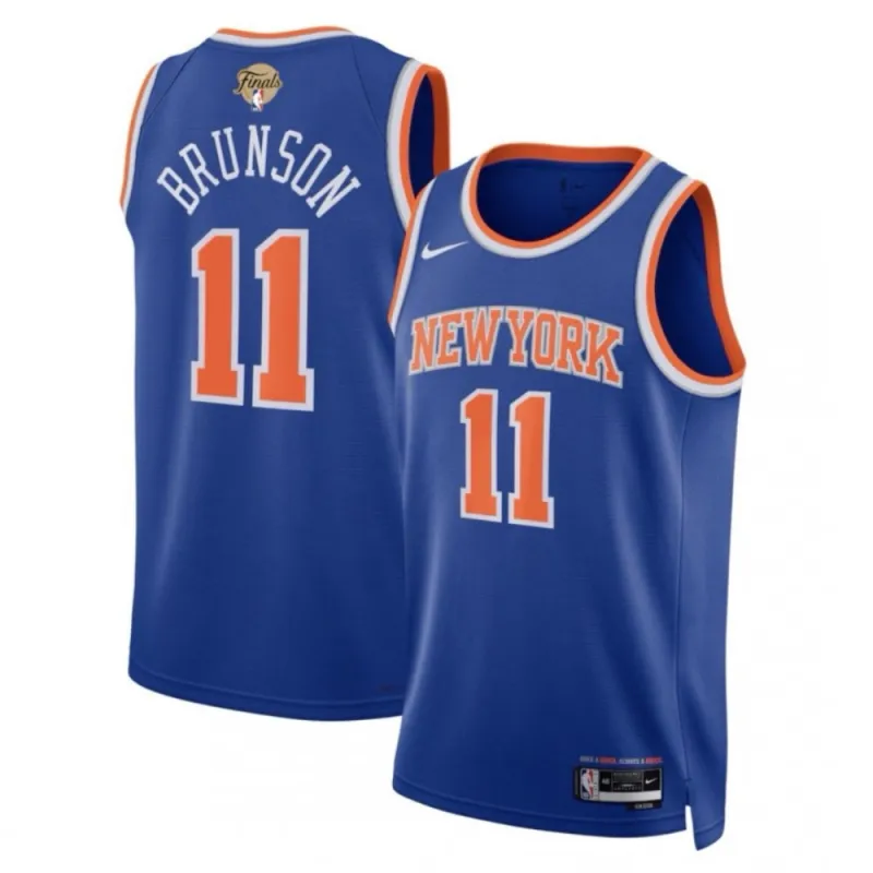 Jalen Brunson New York Knicks Nike Blue 2026 NBA Finals Patch Swingman Jersey – Icon Edition