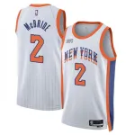 Camisa de jogador Swingman unissexo Nike do Miles McBride dos New York Knicks, época 2024/25 – Edição City – Branca