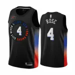 New York Knicks Derrick Rose #4 Nike zwart 2020-21 Swingman-shirt voor heren - City Edition