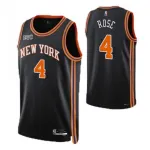 Camiseta Swingman de la NBA de los New York Knicks para hombre, modelo Derrick Rose #4 de Nike, color negro, temporada 2021/22 - Edición City