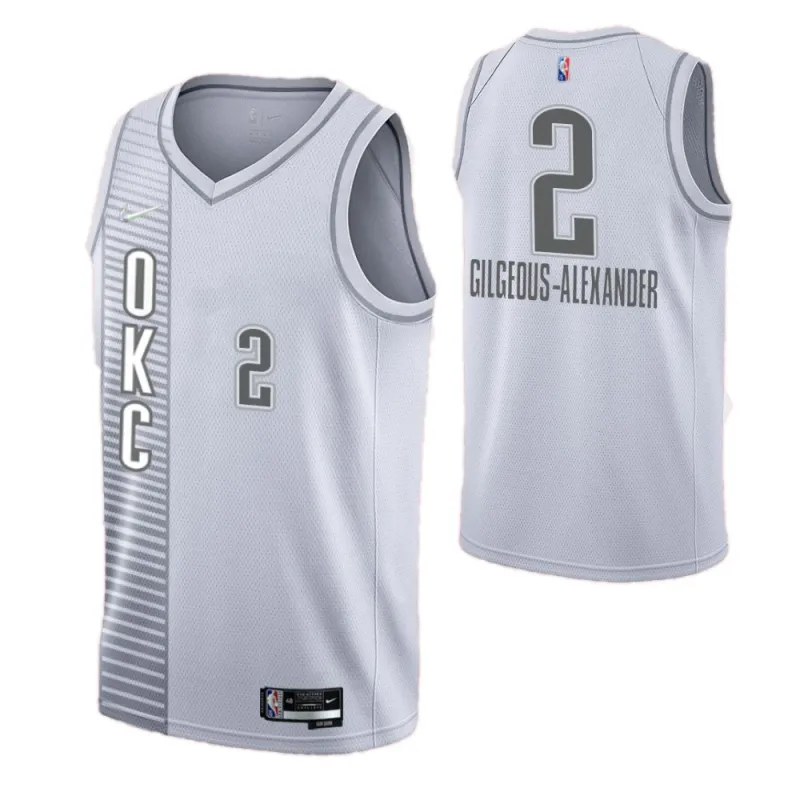 Camisa Swingman da NBA para homem do Oklahoma City Thunder, modelo Alexander #2 da Nike, branca, 2021/22 – Edição City