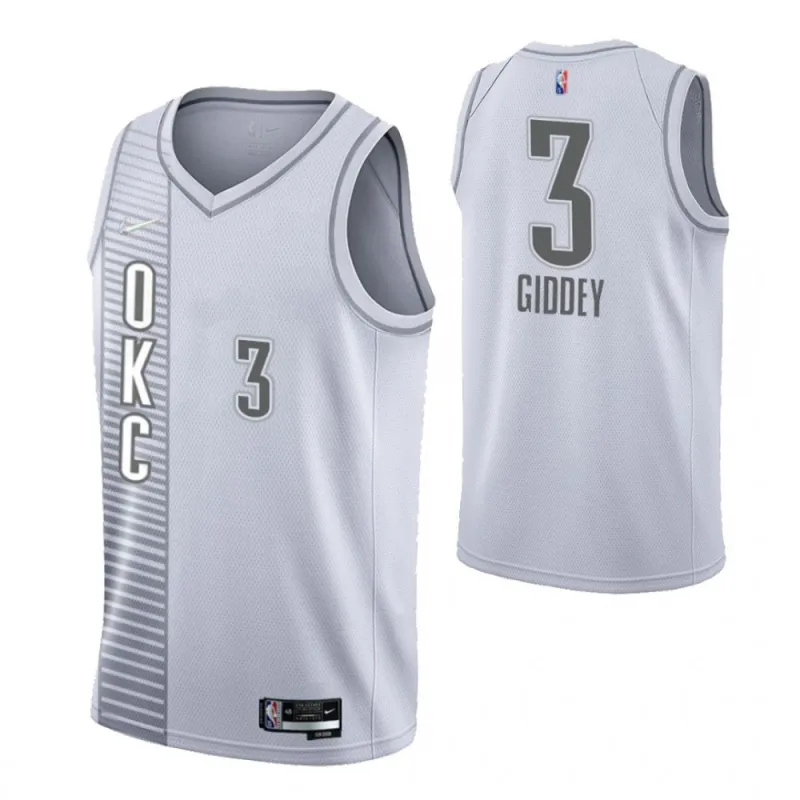 Men’s Oklahoma City Thunder Josh Giddey #3 Nike Gray 2021/22 Swingman Jersey – City Edition