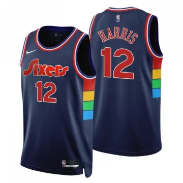 Philadelphia 76ers Herren-Trikot „Tobias Harris #12“ von Nike in Marineblau, Saison 2021/22, Swingman-NBA-Trikot – City Edition