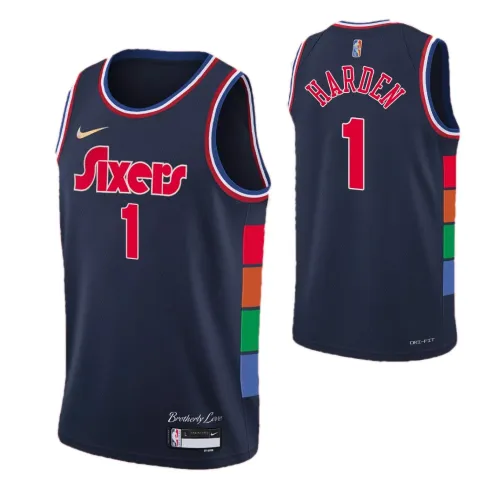 Philadelphia 76ers James Harden #1 Nike marineblauw 2021/22 Swingman NBA-shirt voor heren – City Edition