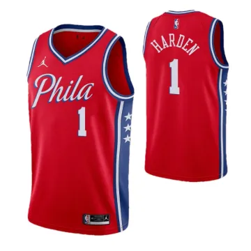 Camiseta Swingman de hombre Philadelphia 76ers James Harden #1 Jordan Rojo - Edición Icon