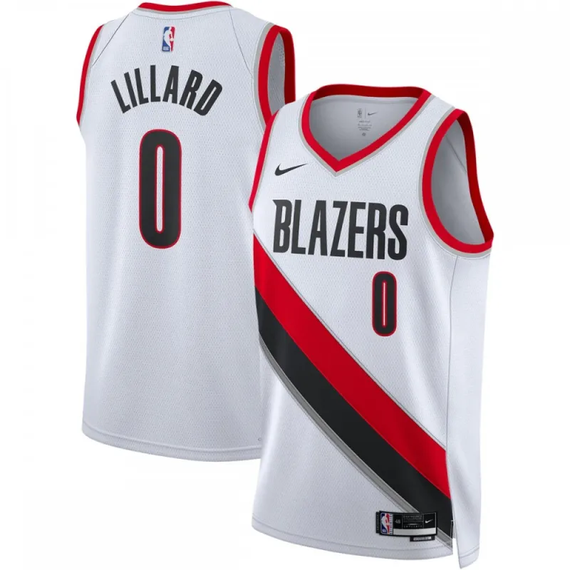 Damian Lillard Portland Trail Blazers Nike unisex 2022/23 Swingman-shirt – Association Edition – Wit