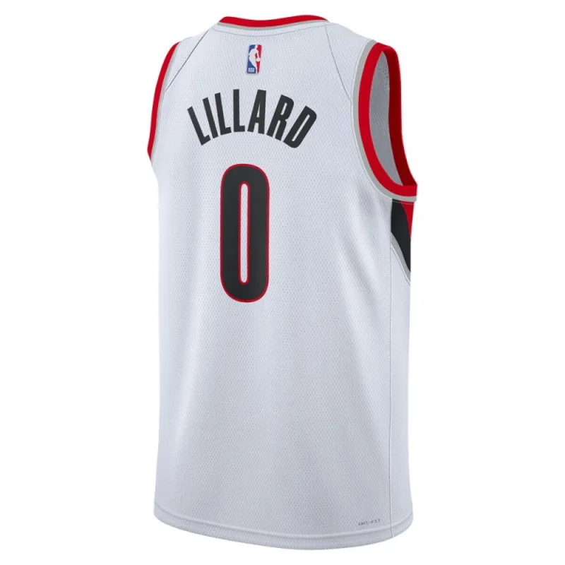 Damian Lillard Portland Trail Blazers Nike unisex 2022/23 Swingman-shirt – Association Edition – Wit