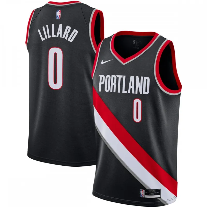 Damian Lillard Portland Trail Blazers Nike 2020/21 Swingman-shirt Zwart – Icon Edition