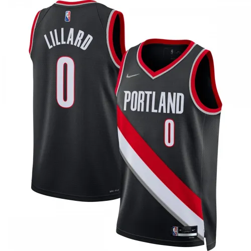 Camisa Nike Diamond Swingman de Damian Lillard dos Portland Trail Blazers, época 2021/22 – Edição Icon – Preta