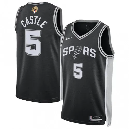 Stephon Castle San Antonio Spurs Nike Black Unisex 2026 NBA Finals Patch Swingman Player Jersey - Icon Edition
