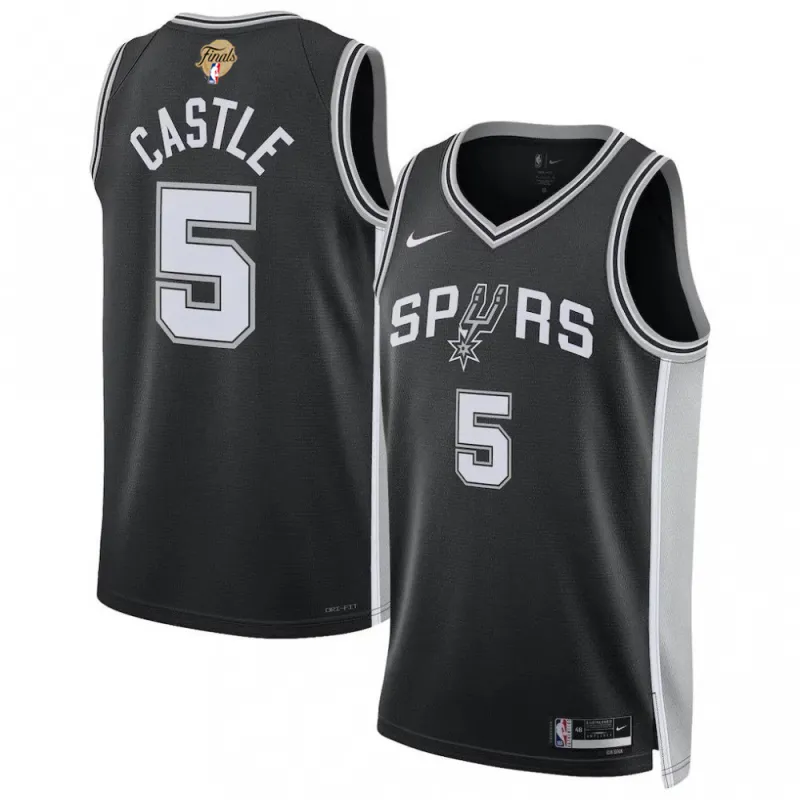 Stephon Castle San Antonio Spurs Nike Black Unisex 2026 NBA Finals Patch Swingman Player Jersey – Icon Edition
