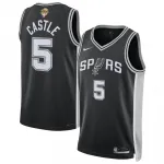 Stephon Castle San Antonio Spurs Nike Black Unisex 2026 NBA Finals Patch Swingman Player Jersey - Icon Edition