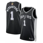 Maillot de joueur Swingman unisexe noir Nike de Victor Wembanyama (San Antonio Spurs) avec écusson des Finales NBA 2026 – Édition Icon