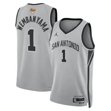 Victor Wembanyama San Antonio Spurs Jordan Brand Silver Unisex 2026 NBA Finals Patch Swingman Jersey - Statement Edition
