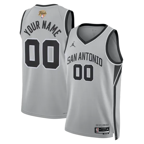 San Antonio Spurs Jordan Brand Silver Unisex 2026 NBA Finals Patch Swingman Custom Jersey - Statement Edition