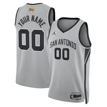 San Antonio Spurs Jordan Brand Silver Unisex 2026 NBA Finals Patch Swingman Custom Jersey - Statement Edition